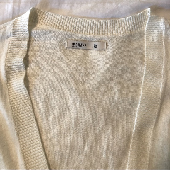 Old Navy Long Cardigan Sweater Off White Sz XL - Picture 2 of 4